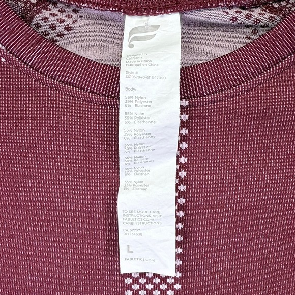 Fabletics Cropped Top Activewear Short Sleeve Athletic‎ Mauve Size L - Picture 3 of 6